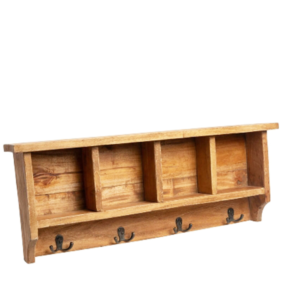52THB05vf75rrcgG5MgoDKoR49EKDTOEz Holzgarderobe, Garderobe mit 4 Fächer und 4 Doppelhaken, 70cm