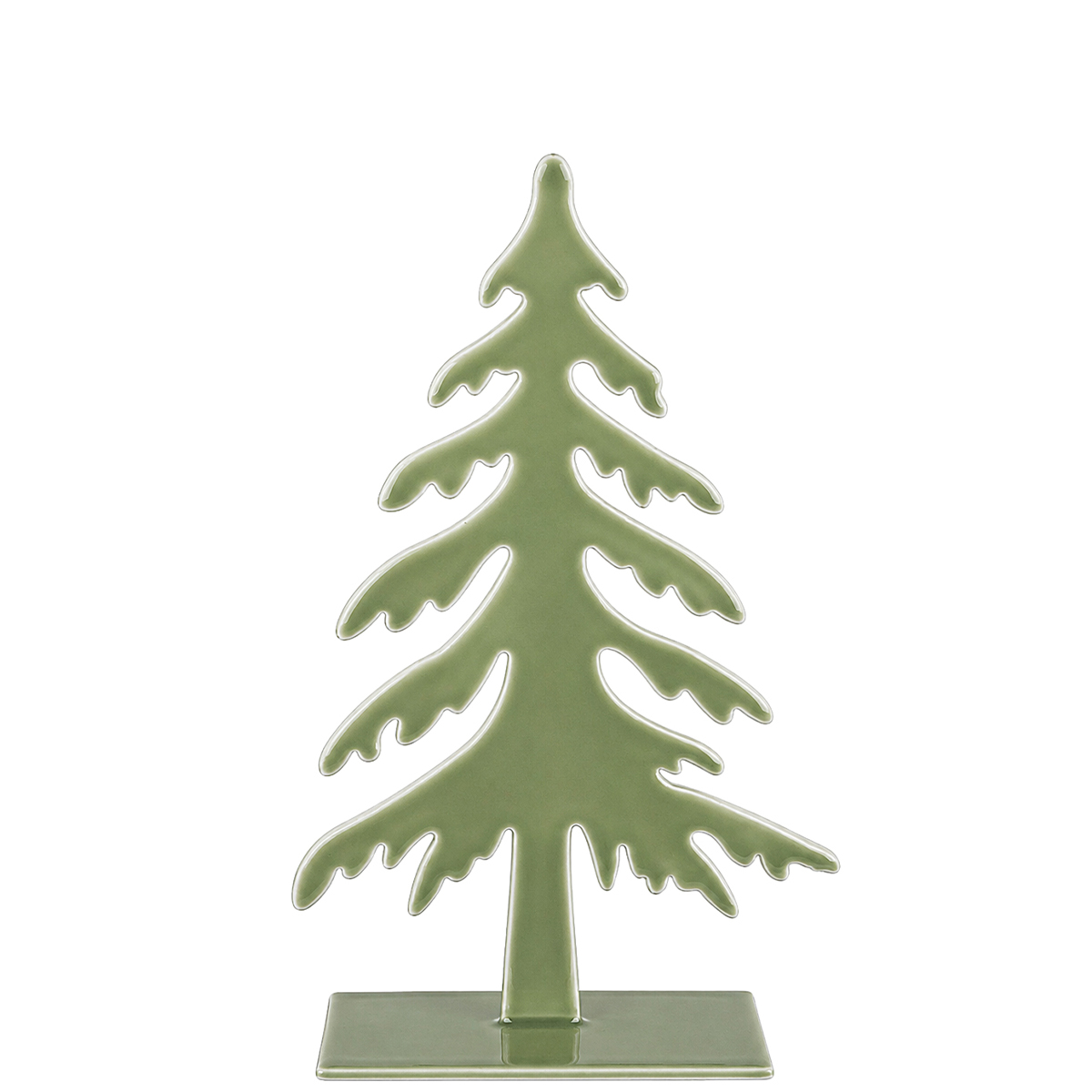 Deko Baum, schlichter Metall-Tannenbaum moosgrün, 15cm, WMG Grünberger