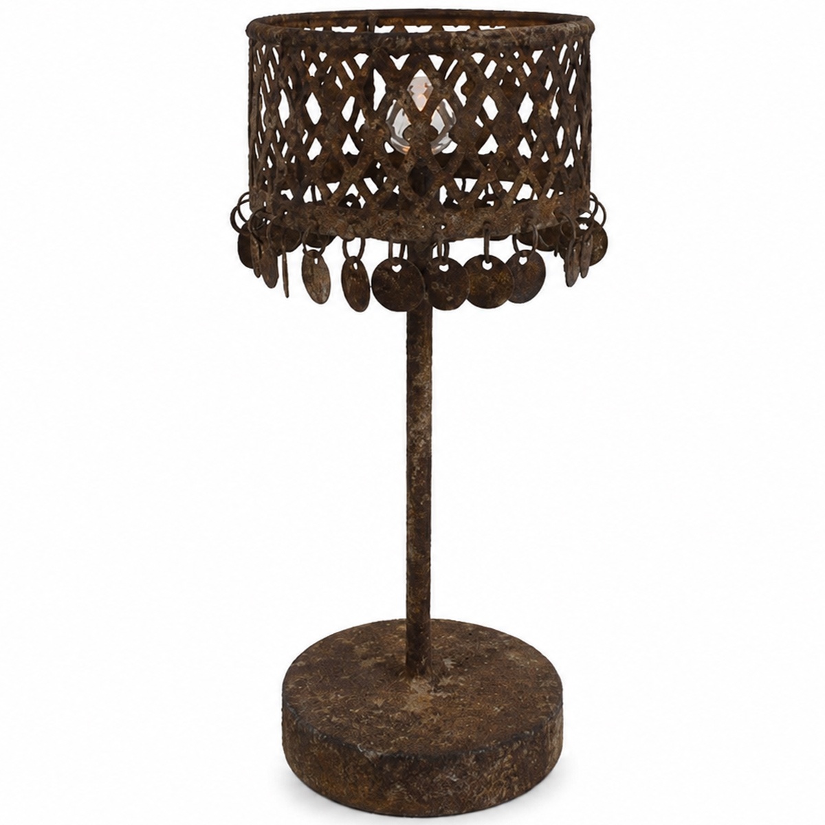 LED Tischlampe Oriental, rustikale Lampe im Rost-Look, 30cm