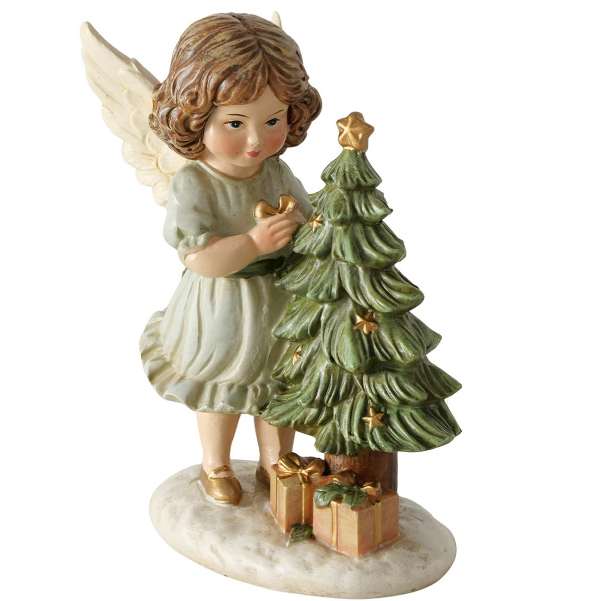 Engel Clara mit Weihnachtsbaum, 12cm, Boltze Home Collection