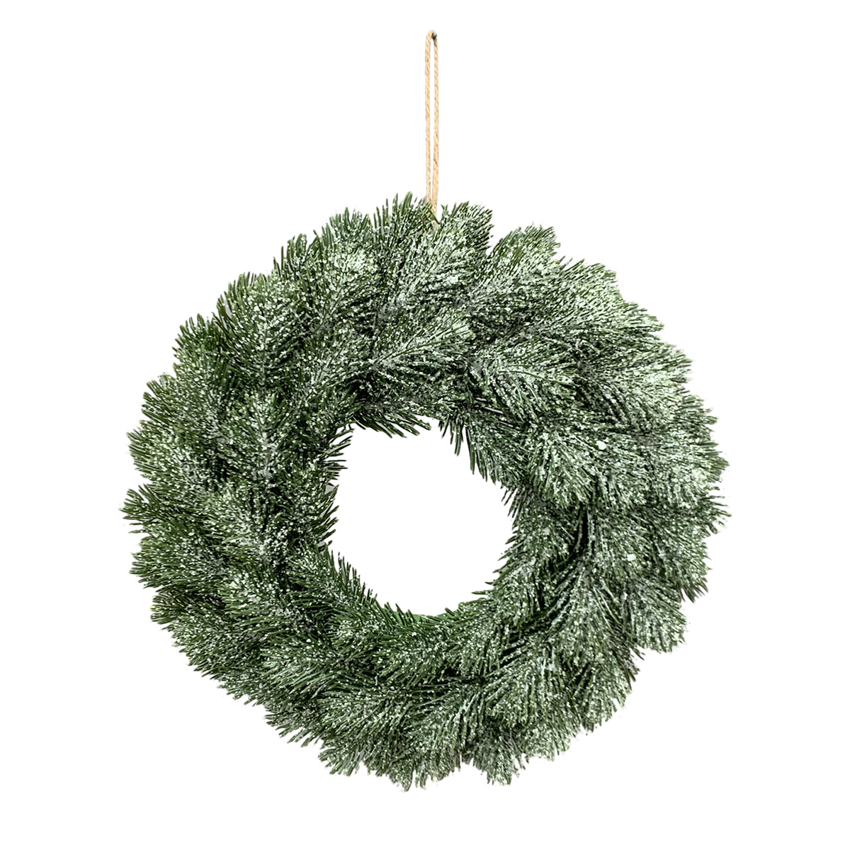 Deko Tannenkranz beschneit, Türkranz grün und beschneit, Ø28cm