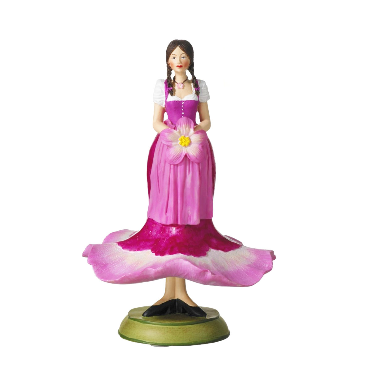 Deko Blumenmädchen Alpenrose, Alpenrosemädchen, rosa-pink, 17cm, stehend, Fiebiger Floristik