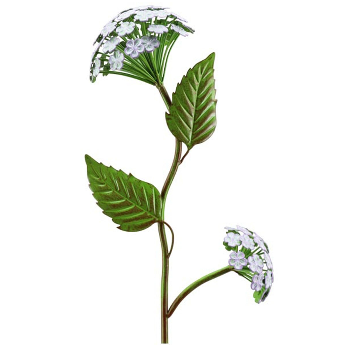 Deko Gartenstecker Hortensie flieder, Metallblume mit Blätter, 109cm