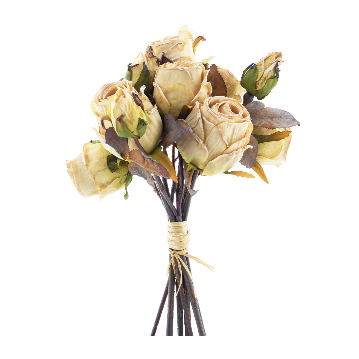 96288-0_01J5D9HN2K3Z40QPNRB7P7MMW9NFSN7RrCtaaMG Kunstpflanze Rosen, Rosenstrauß, creme, 12St/Bund, 28cm, Nova Nature