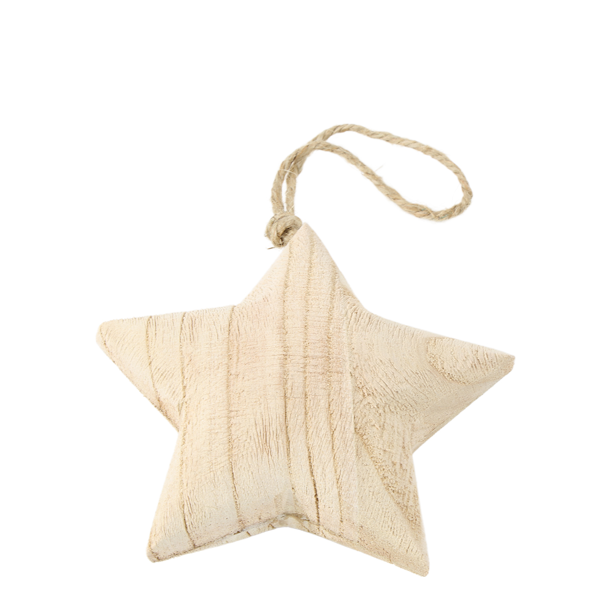 Deko Stern Naturholz, Holzstern Natur zum Hänger, 13cm