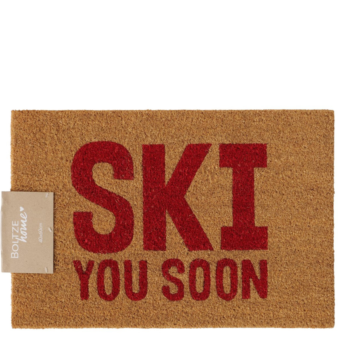 Kokos Fussmatte Skiing, Matte Ski you soon, 60x40cm, Boltze Home Collections