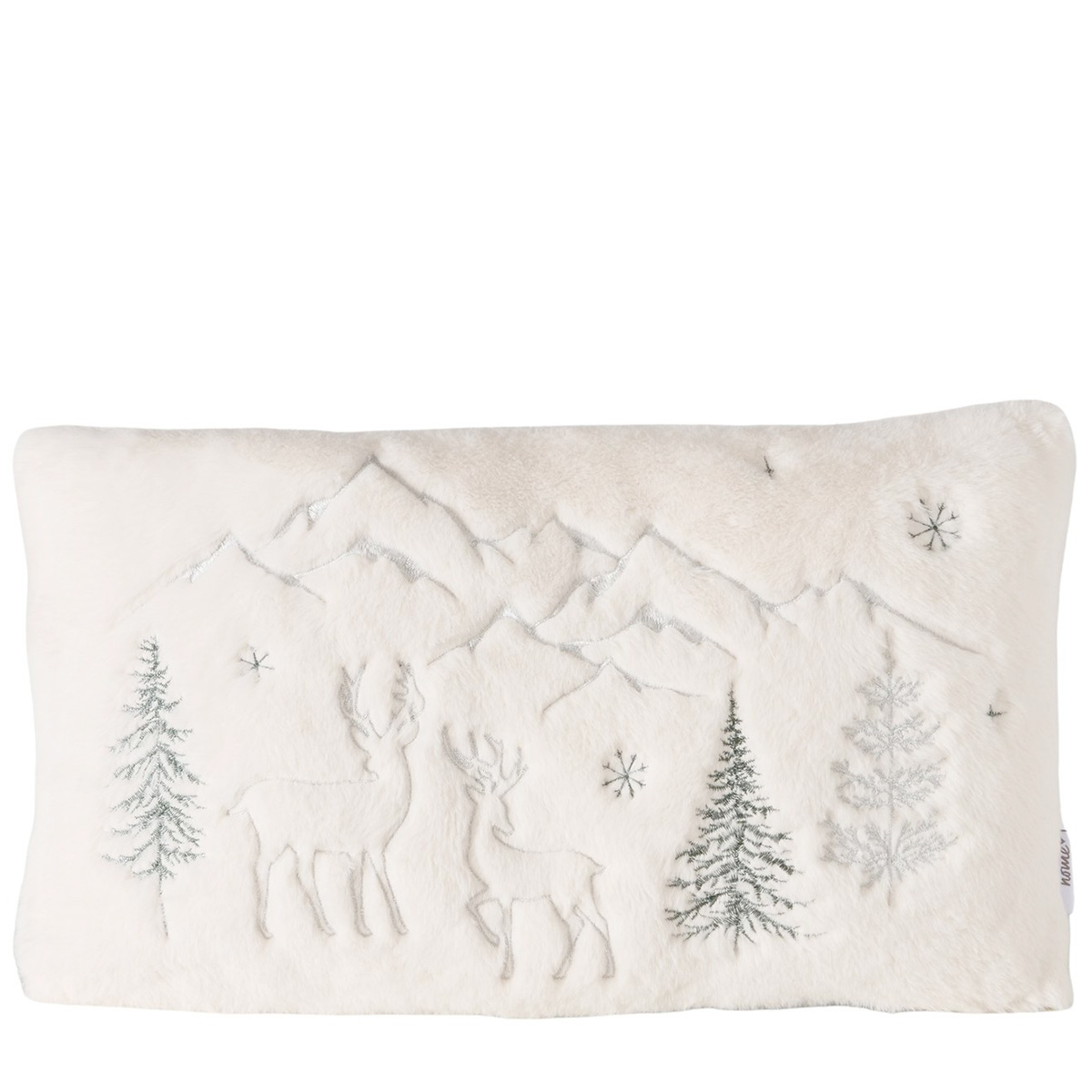 Plüschkissen Winterlandschaft Hirsch Snowkiss, 50cm, Boltze Home Collection