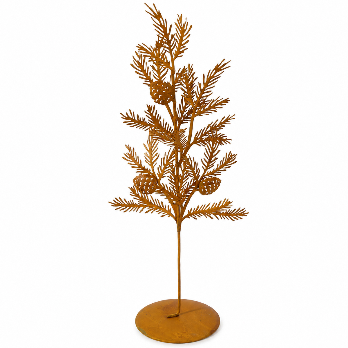 Deko Tannenbaum, Rostbaum mit Zapfen auf Ständer, 29cm