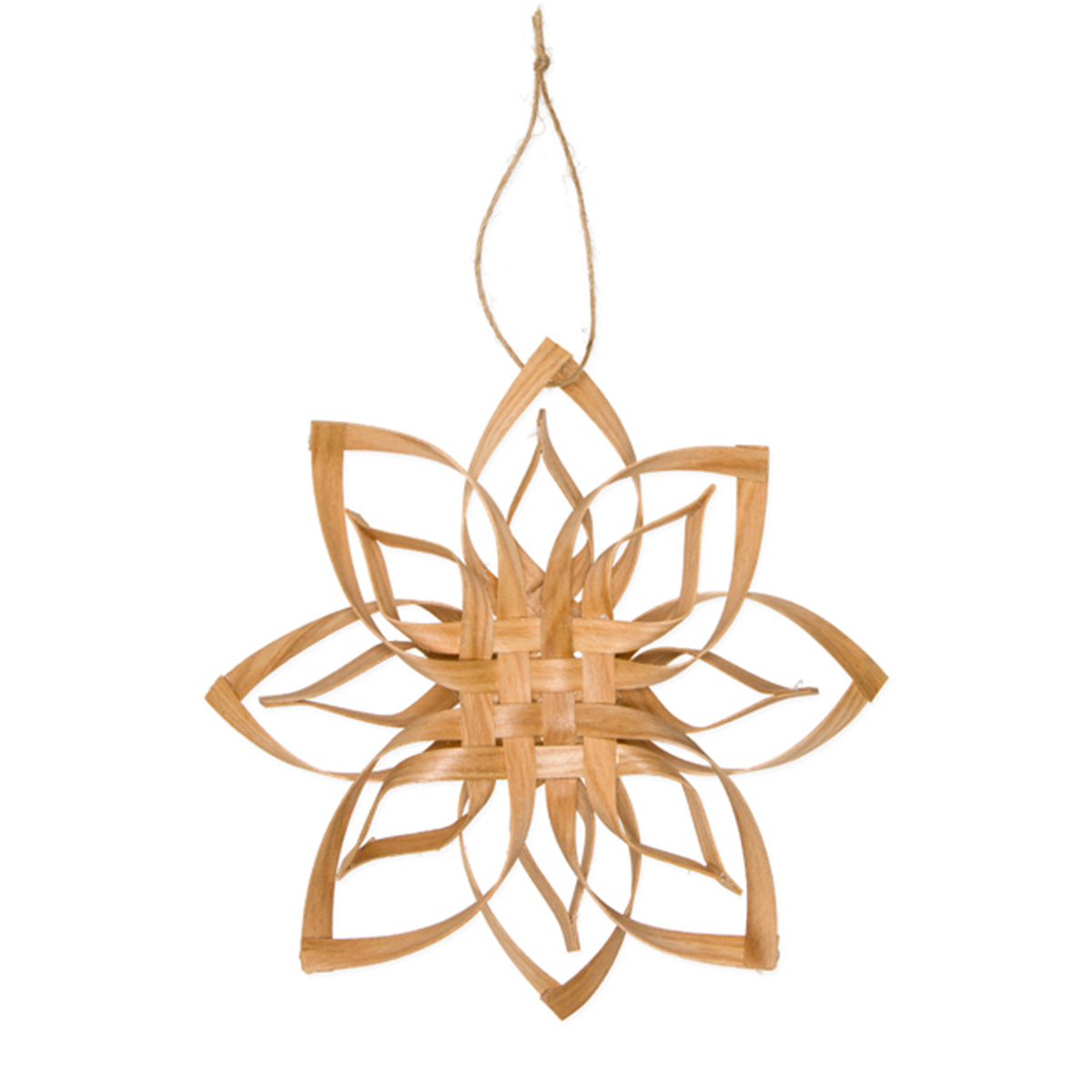 Deko Weihnachtsstern geflochten, Natur-Holzstern 8-zackig, 20cm