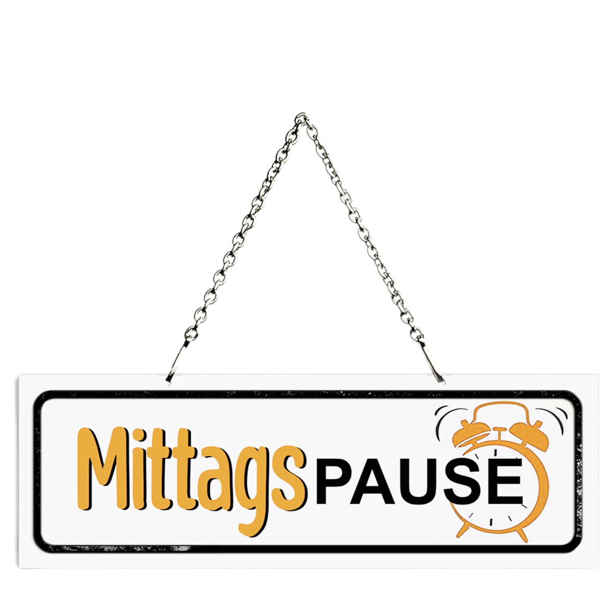 052-1191_01JRJKNQH6022RVF8GK5ZRHBRWw3NcPsgjDtpZK Metall Schild mit Spruch: Mittagspause, 30x10cm, Hänger, Gerrys Garden