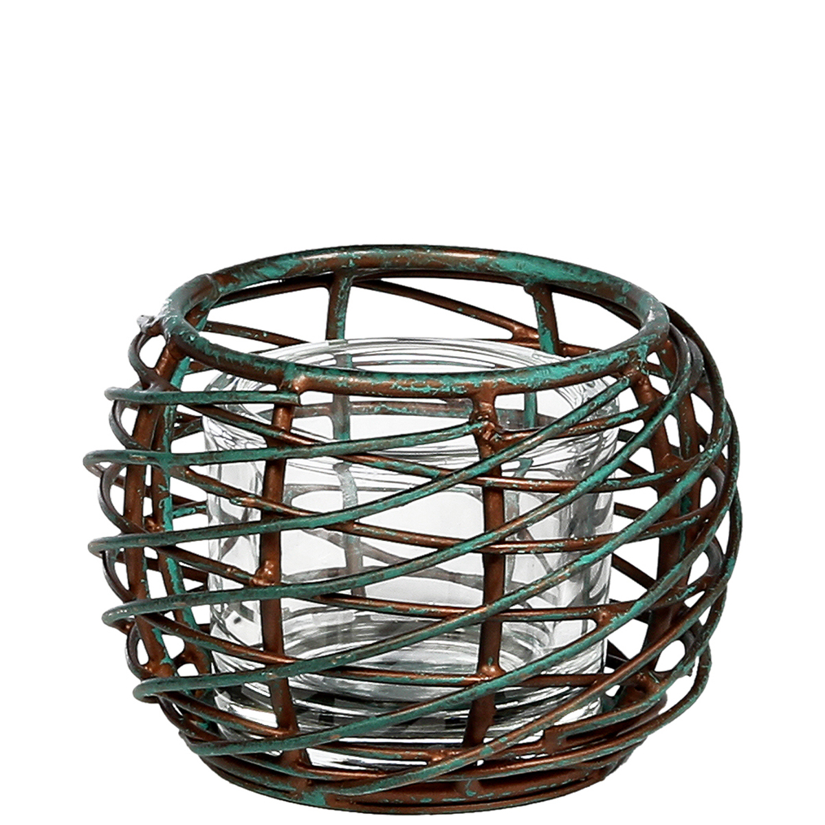 Windlicht Carol, oxid-grün, 8cm, WMG Grünberger