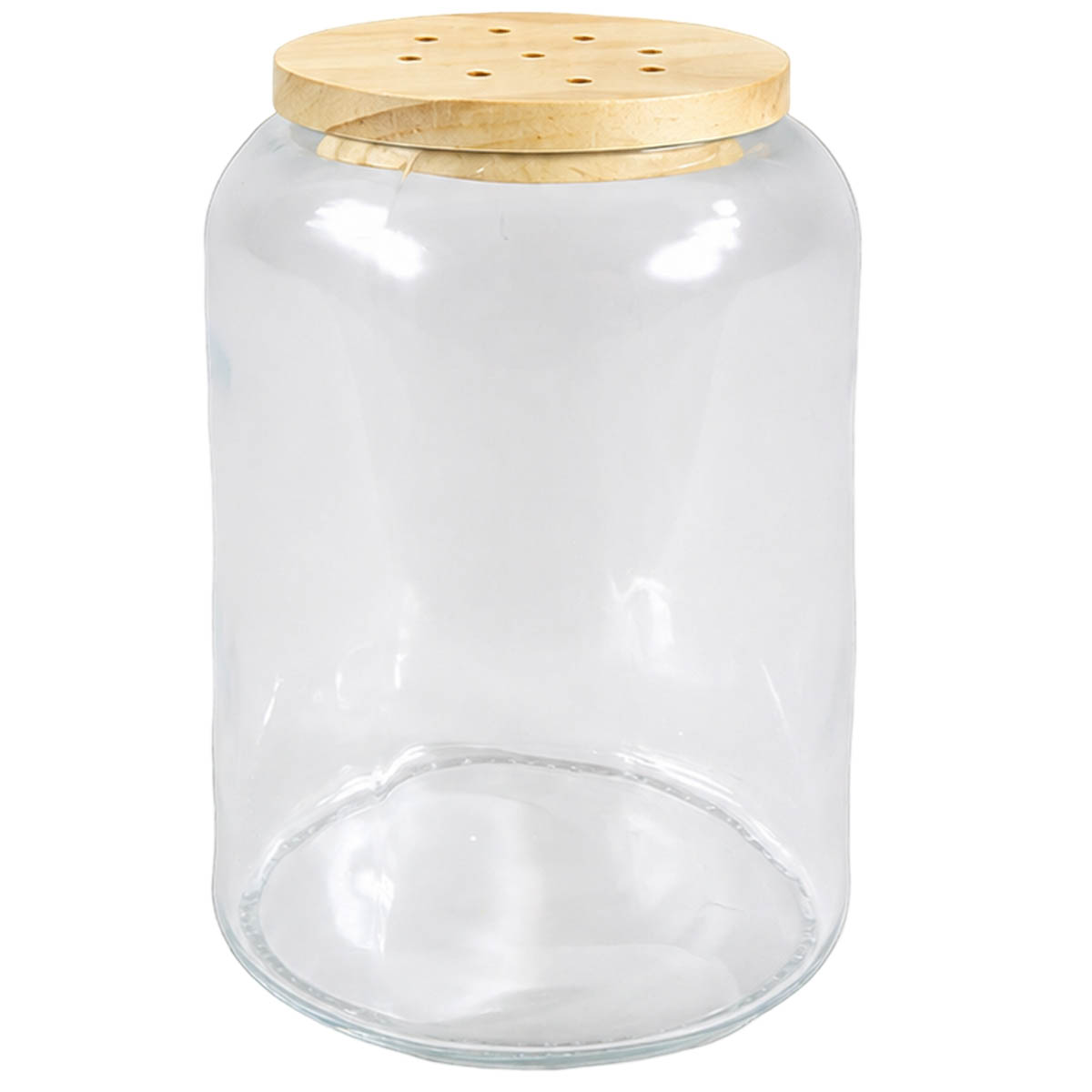 Blumenvase mit Holzdeckel und Blumensteckhilfe - Kreative Blumendeko aus Glas
