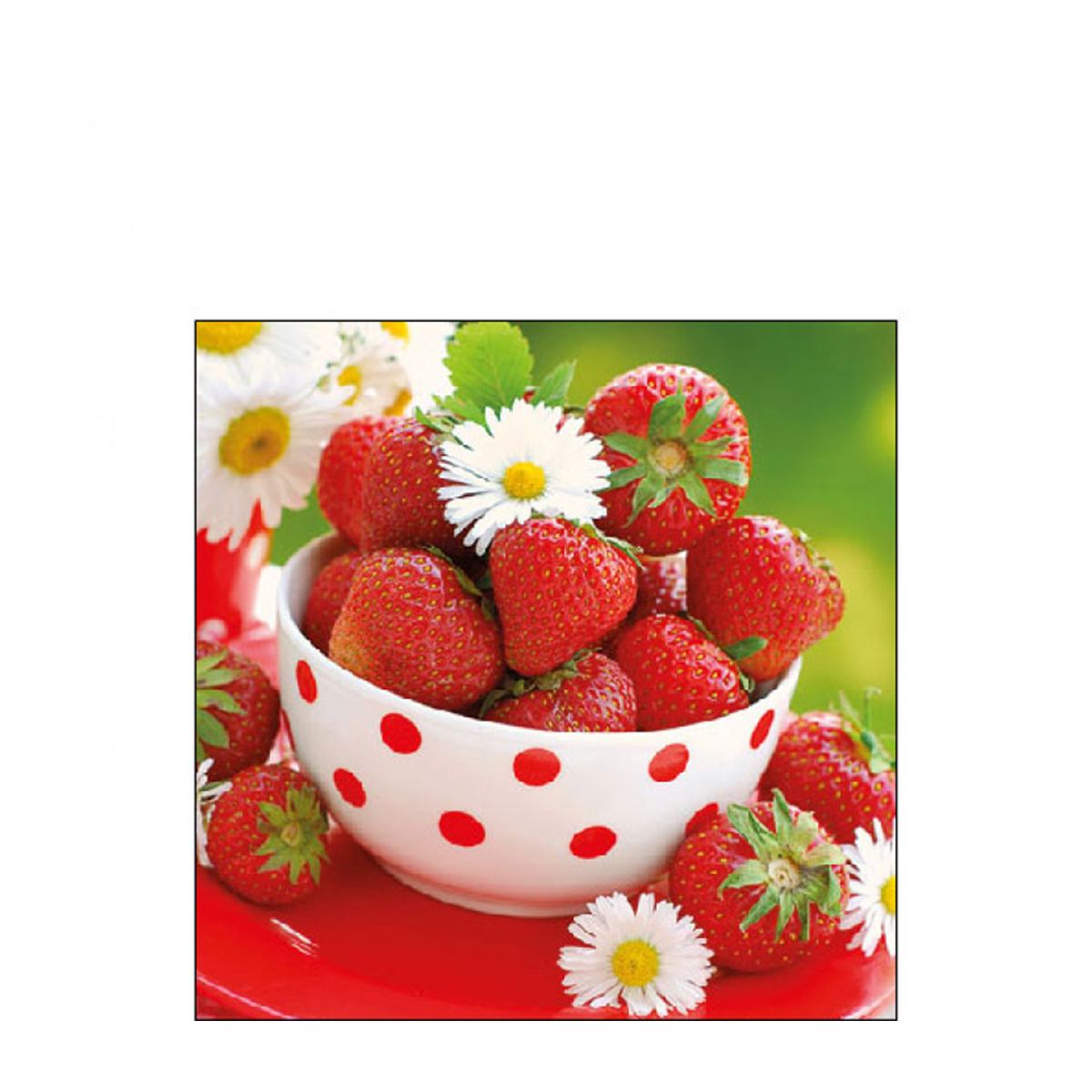 Ambiente Papierservietten Erdbeeren in der Schüssel, Strawberries in bowl, 25x25cm