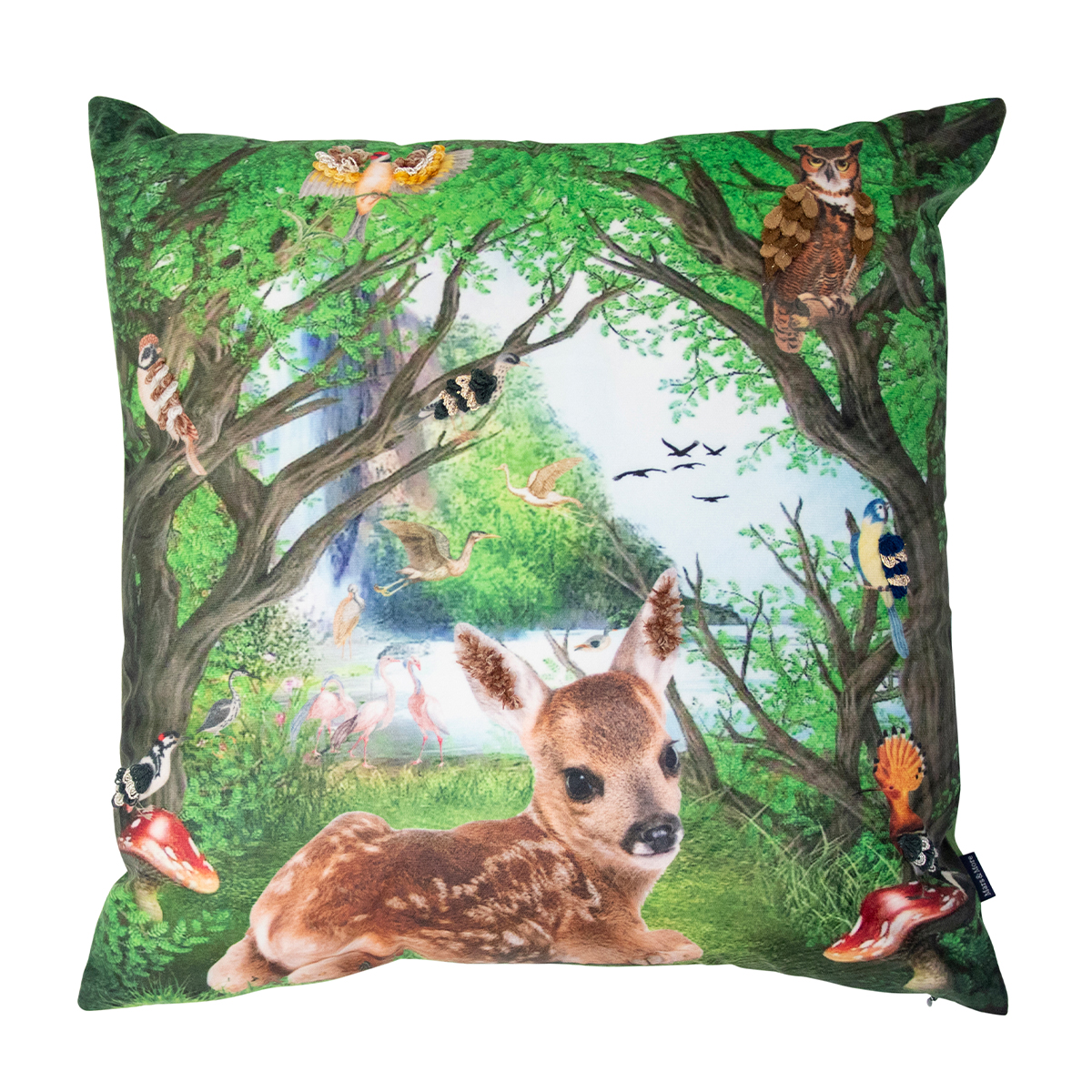 Deko Kissen Reh Fleury, Bambi im Märchenwald, 45x45cm, Mars & More