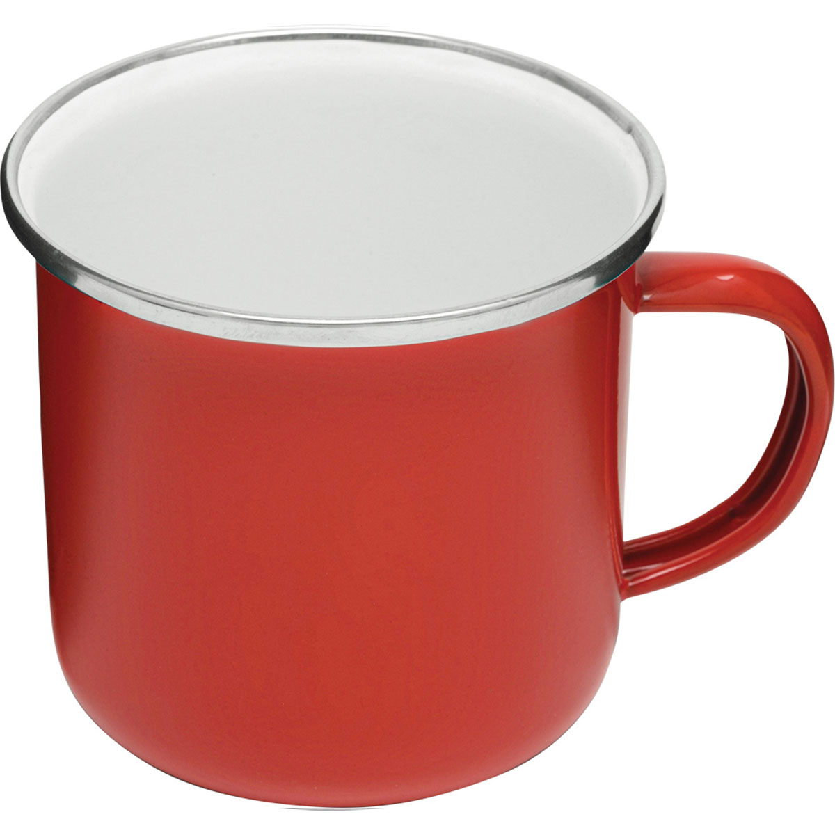 Emaille-Trinkbecher Vintage, Henkelbecher rot, 350cm