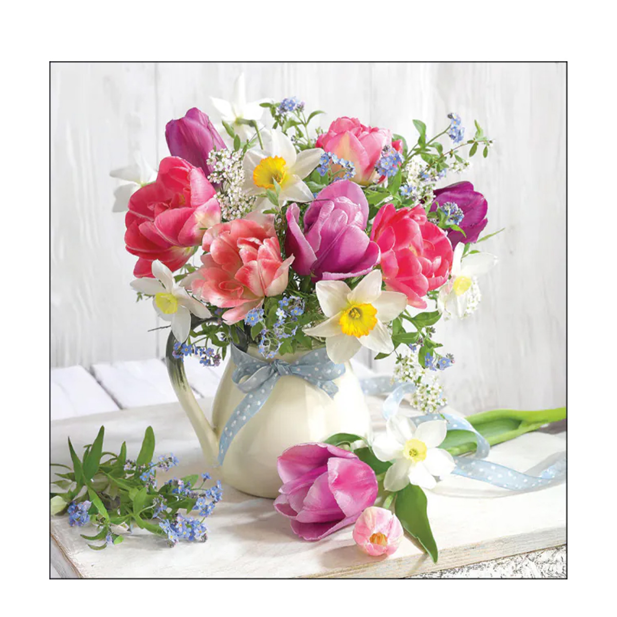 Ambiente Servietten Frühling, Blumenstrauß, 33x33cm