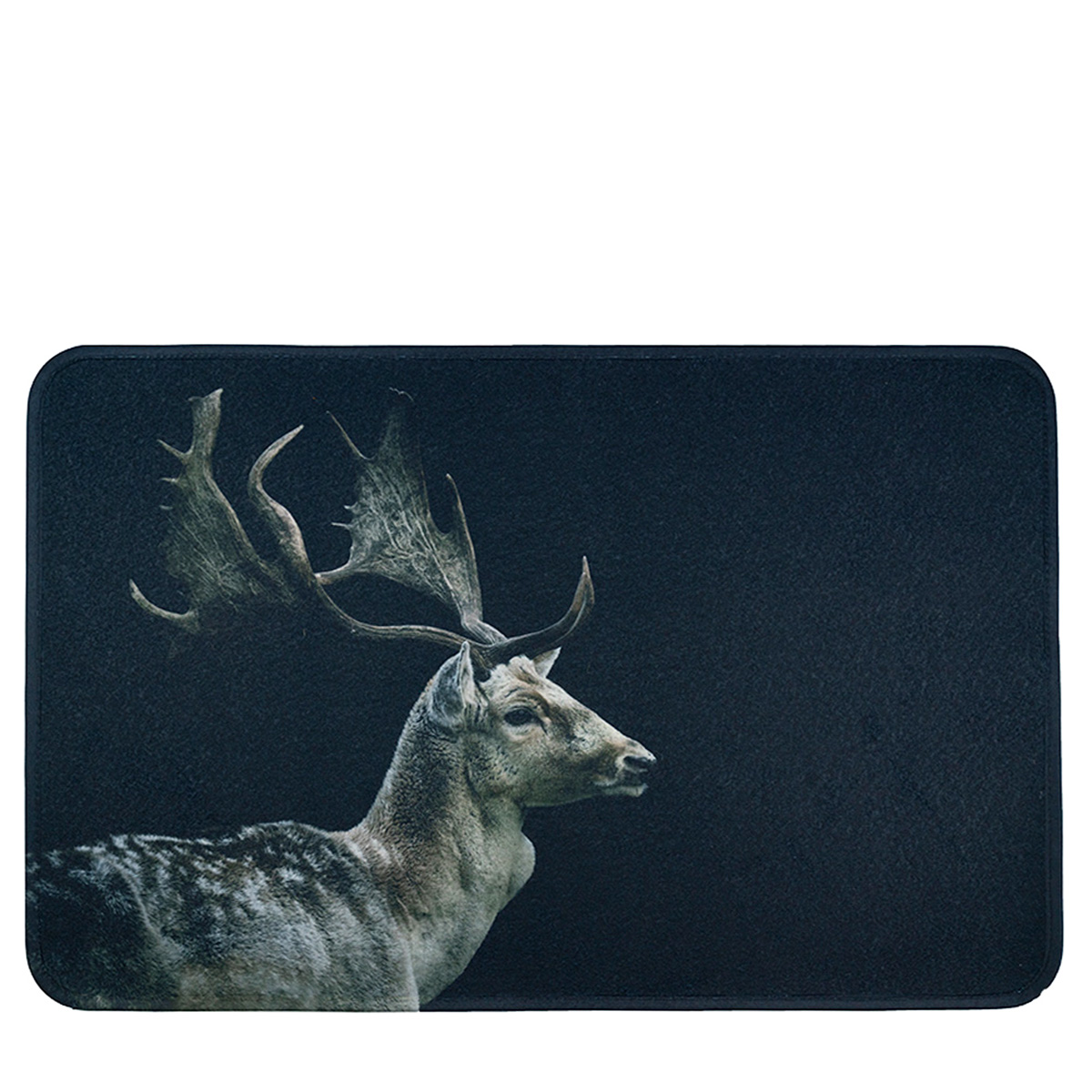 Textil Fußmatte Hirsch, Damhirsch schwarz, 75x50cm, Mars & More