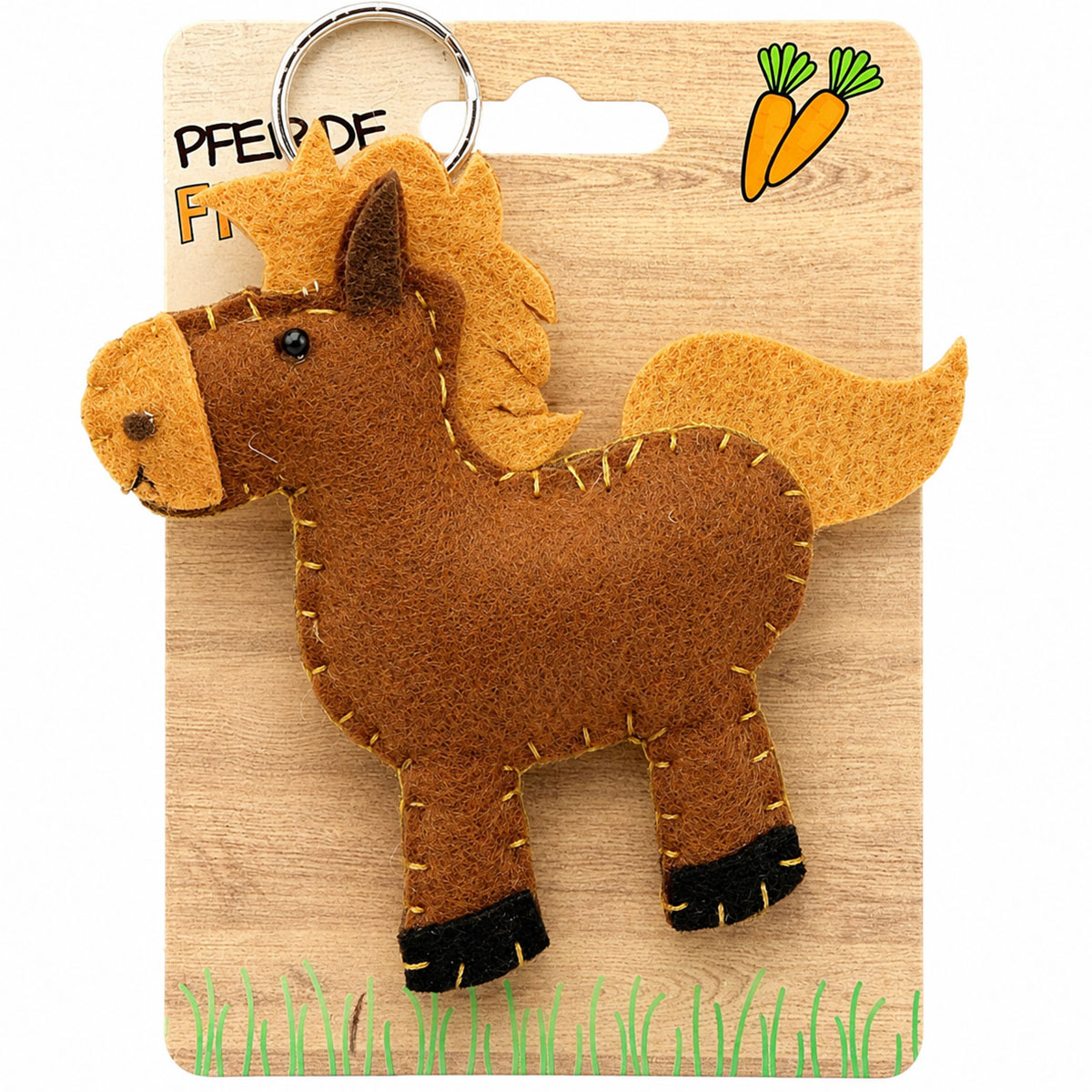Schlüsselanhänger Pferd, kleines Pferd aus Filz, Ringhänger
