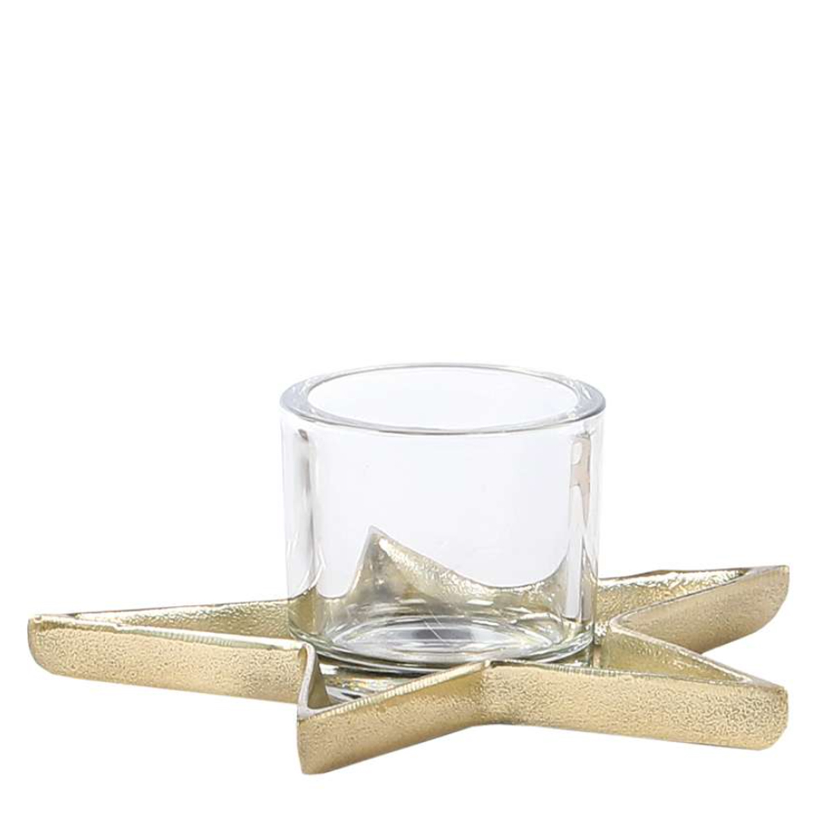 Deko Windlicht Weihnachtsstern Antikgold, Metallwindlicht in Sternform, 20cm, WMG Grünberger