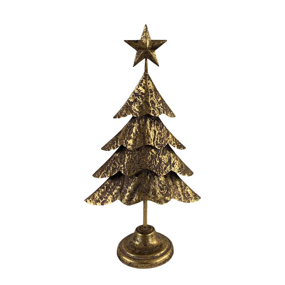 Deko Tannenbaum Antiklook gold, großer Metallbaum, Weihnachtsbaum gold used look,  57cm