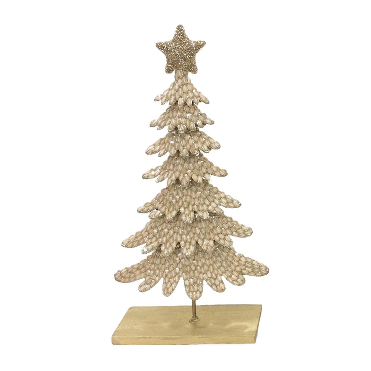 Edler Tannenbaum Weihnachten, goldener Weihnachtsbaum mit Pailletten und Weihnachtsstern, 50cm