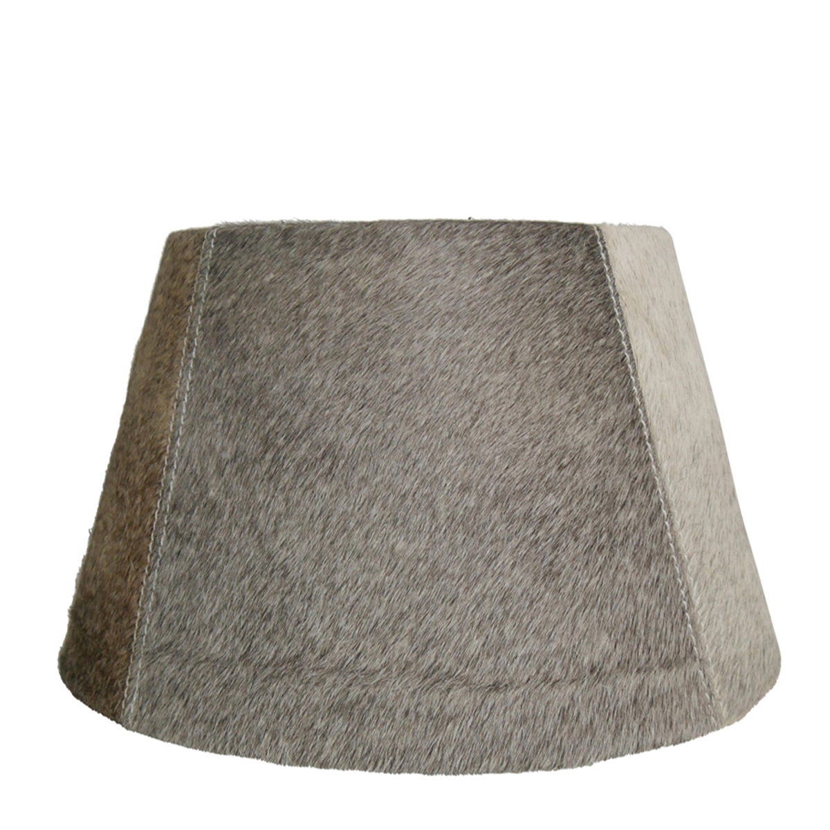 Kuhfell Lampenschirm, grau, konische Form, 40cm, Mars & More