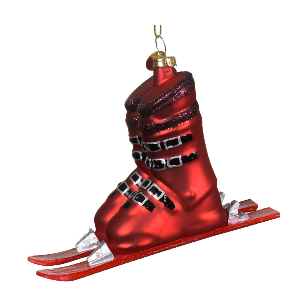 Baumschmuck Wintersport, Skistiefel rot, 12cm