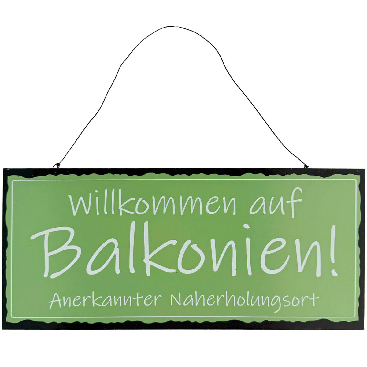 Metallschild Willkommen auf Balkonien – originelle Deko für Balkon und Terrasse
