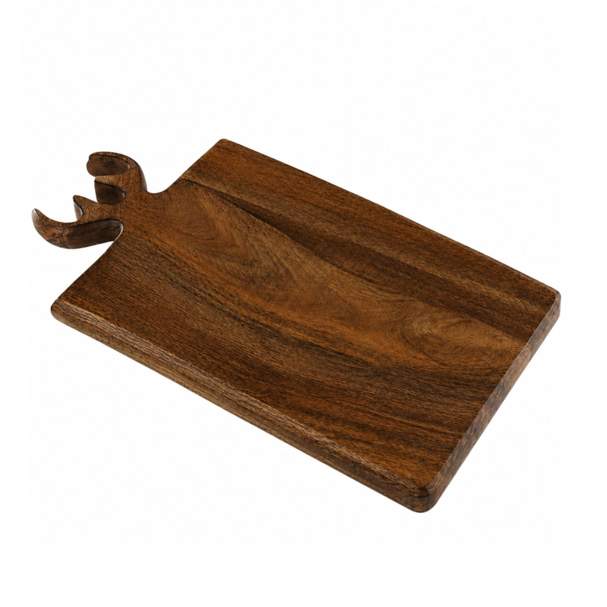 Holzbrett Hirsch Vaasa, langes Schneidebrett mit Geweih, 32cm, Boltze Home Collections
