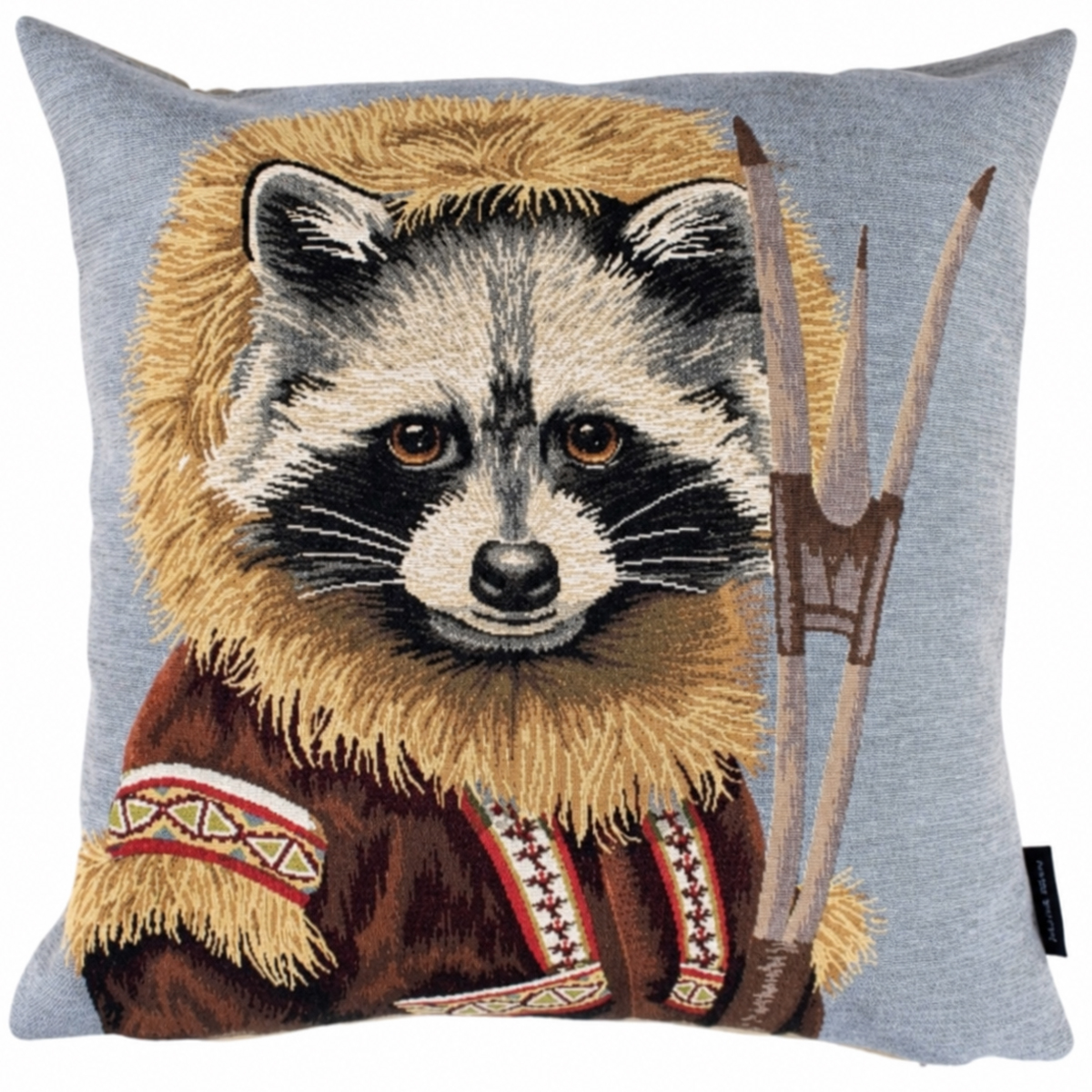 Gobelin Kissen Waschbär, Nordic Waschbär mit Mantel, 45x45cm, Mars & More