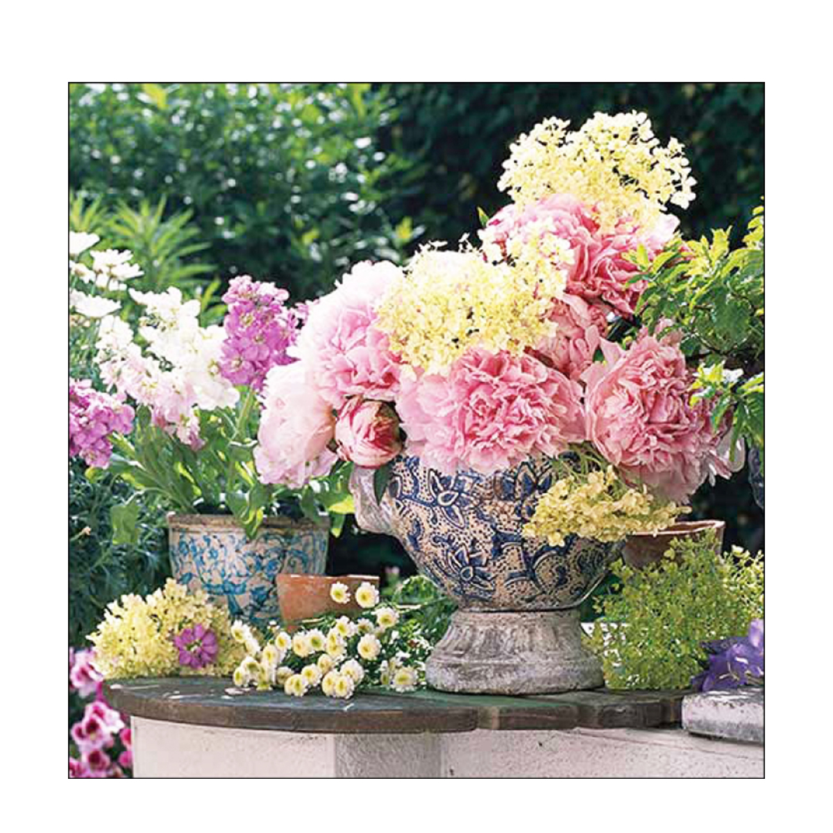 Ambiente Papierservietten Blumenmix Rosen, Potted Flowers, 33x33cm