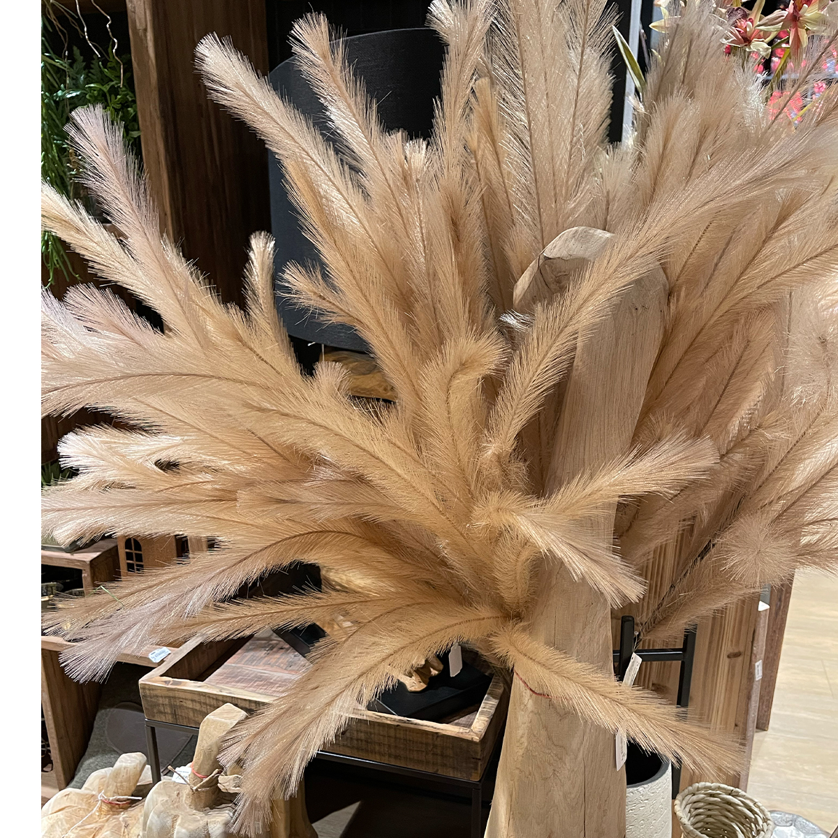 402294907288_01K6TP11F9FX634RZ7116XTM02 Kunstfpflanze Pampasgras, filigran naturfarben, mit Draht zum Formen, 140cm