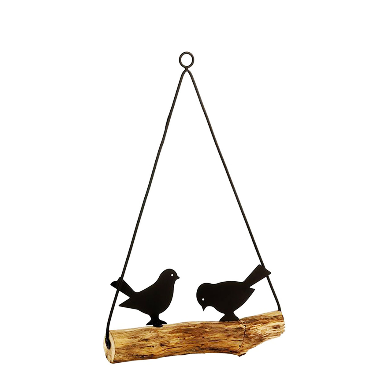 2 Eisenvögel auf Naturholzast, 40cm, Hänger, WMG Grünberger