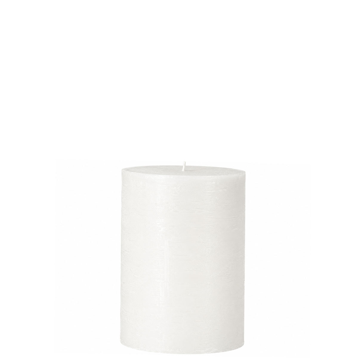 Stumpenkerze Rustic Weiss, Wachskerze 100mm, Ø70mm