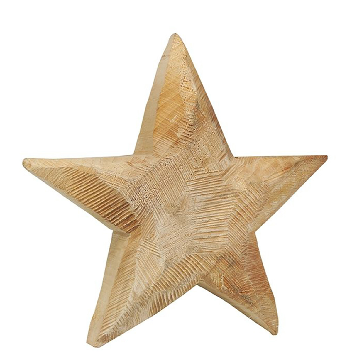 Deko Holzstern Natur, rustikaler Stern aus Pappelholz, 30cm, WMG Grünberger