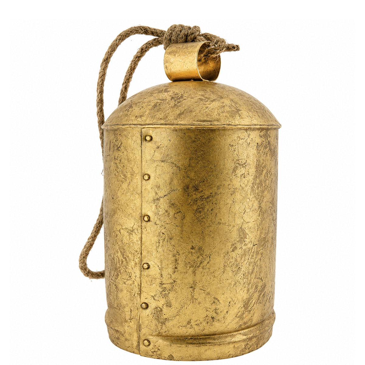 Deko Kuhglocke Schwaigen gold, Glocke mit Klang im Shabby Chic, 30cm