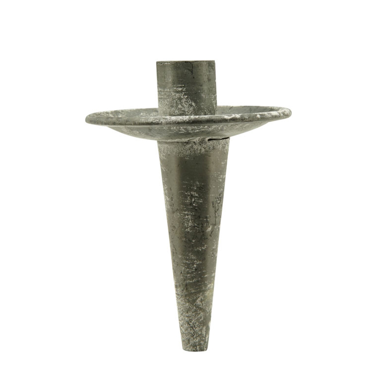 Kerzenhalter Zink used look, Metall-Kerzenhalter für 13mm Stabkerzen 