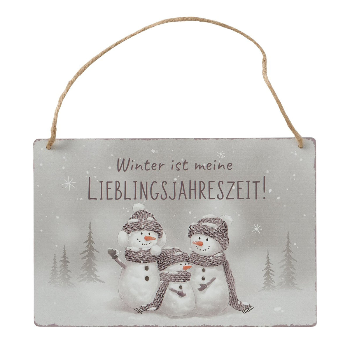 Schild Schneemann Frosty Winter ist meine Lieblingsjahreszeit, Schneemann-Familie, Boltze Home Collections