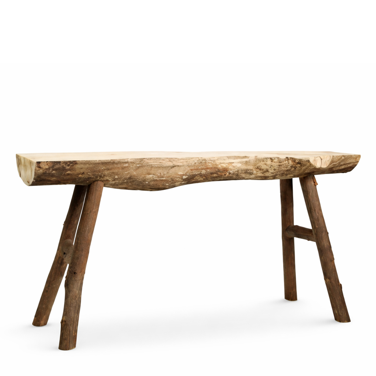 Deko Bank Naturholz, rustikale Holzbank, 93cm, Mars & More 