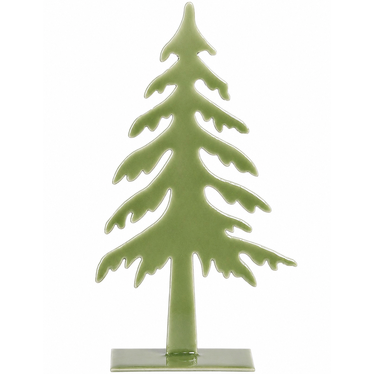Deko Baum, schlichter Metall-Tannenbaum moosgrün, 25cm, WMG Grünberger