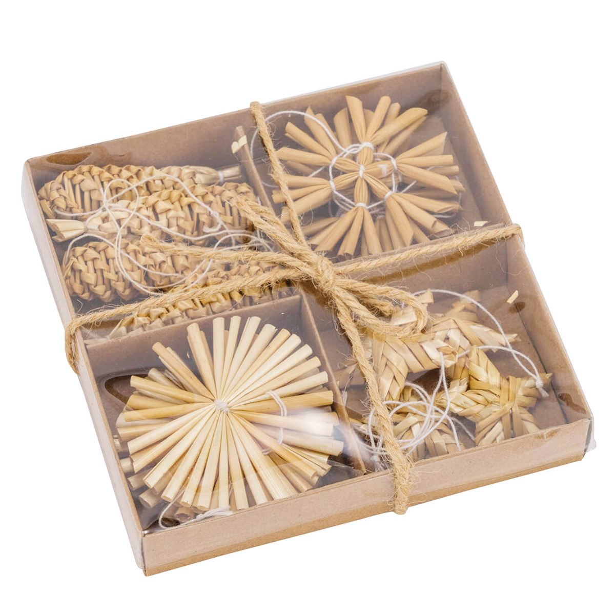 22405235_01JBEHNX1JGWG9X7H2A3KF4WD9GMMkXxUufI13P Deko Strohsterne Weihnachten, Strohsterne und Strohbaum Natur, 4-6cm, Set/16