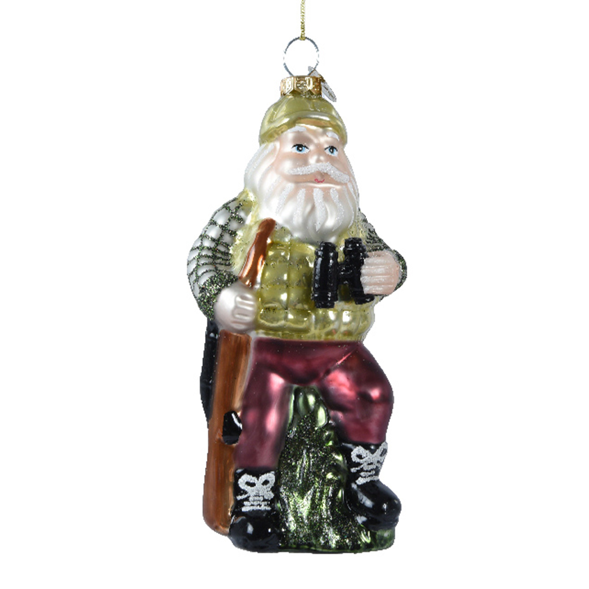 121555-2_01J6QCGE8XZXPQ5RRS40MMF068kzjV2T20i128C Baumschmuck Weihnachten, Weihnachtsmann Jäger, 13cm, Kaemingk