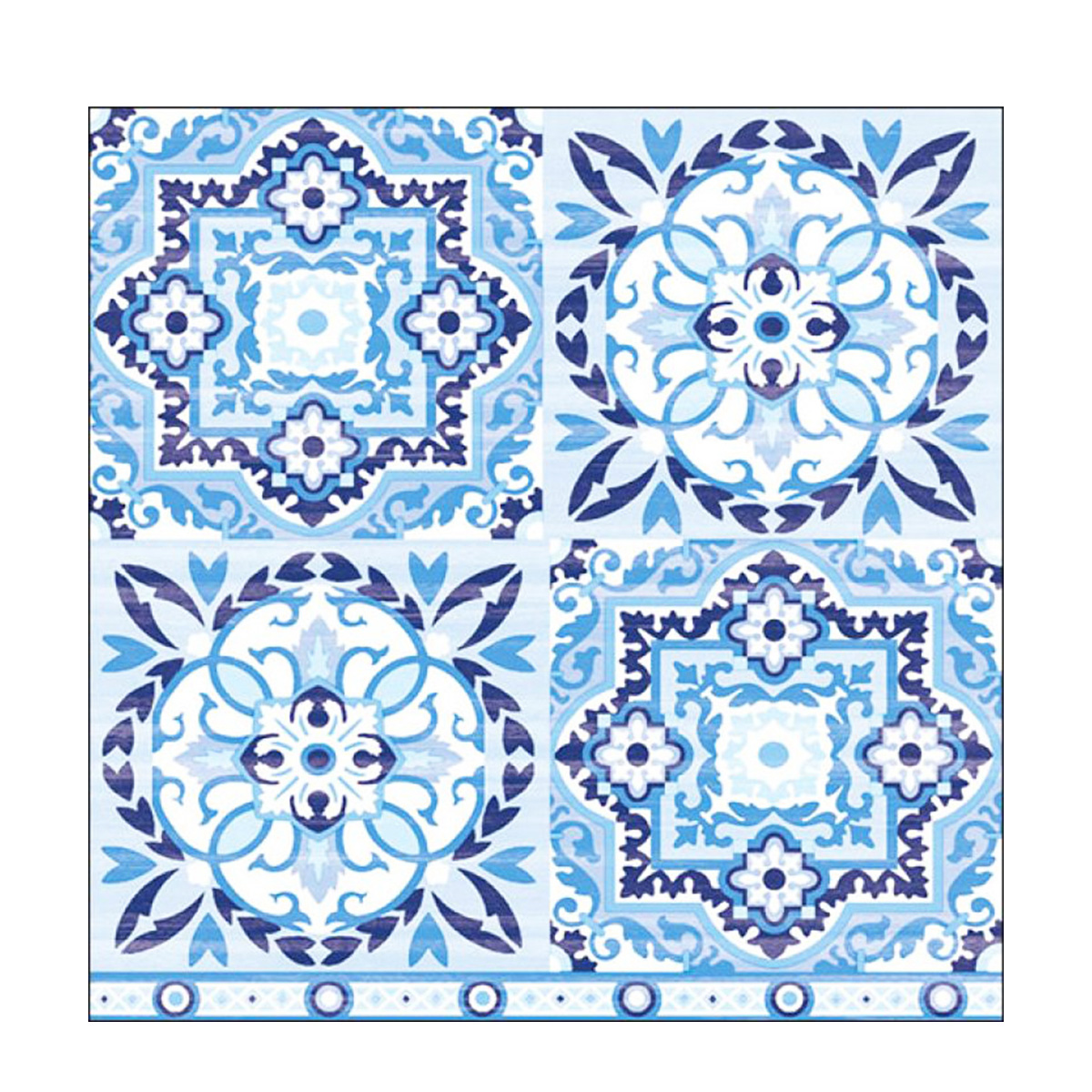 Ambiente Servietten blaue Fliesen, Tiles Blue, 33x33cm