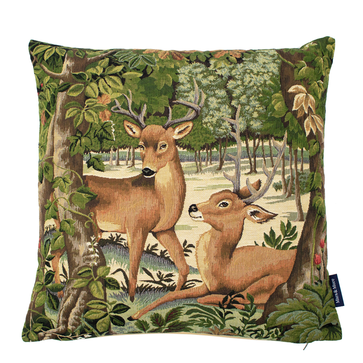 Gobelin Kissen Hirsch, Märchen Hirschkälber, 45x45cm, Mars & More
