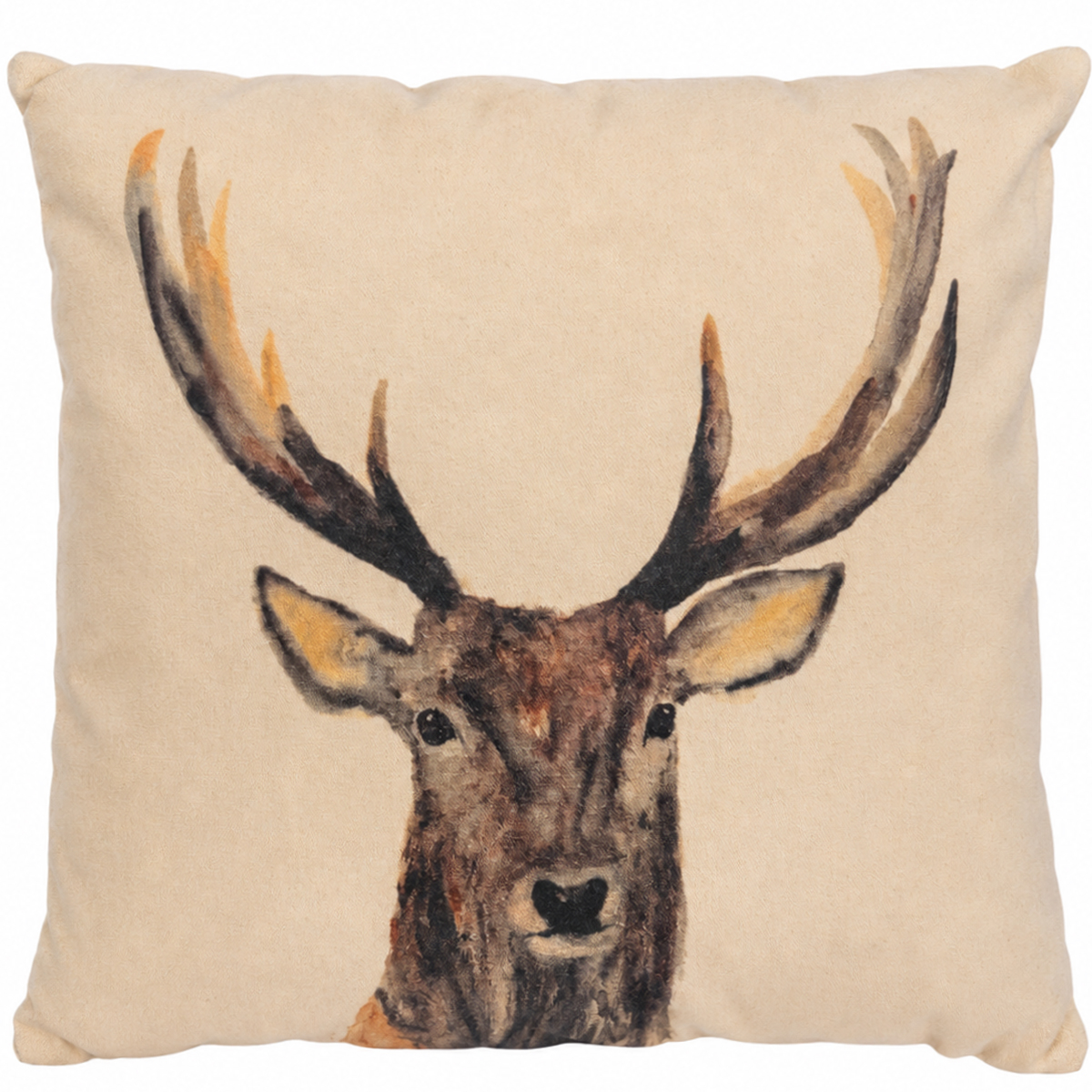 Dekokissen Edler Hirsch – elegantes Sofakissen mit Hirschmotiv im Alpenstil