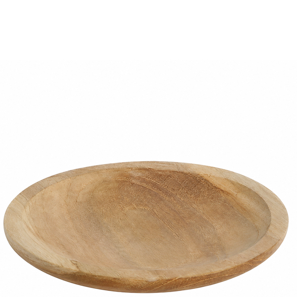 Holzschale Teak unfinish, rustikale Naturholzschale, runder Holzteller, Ø20cm, WMG Grünberger