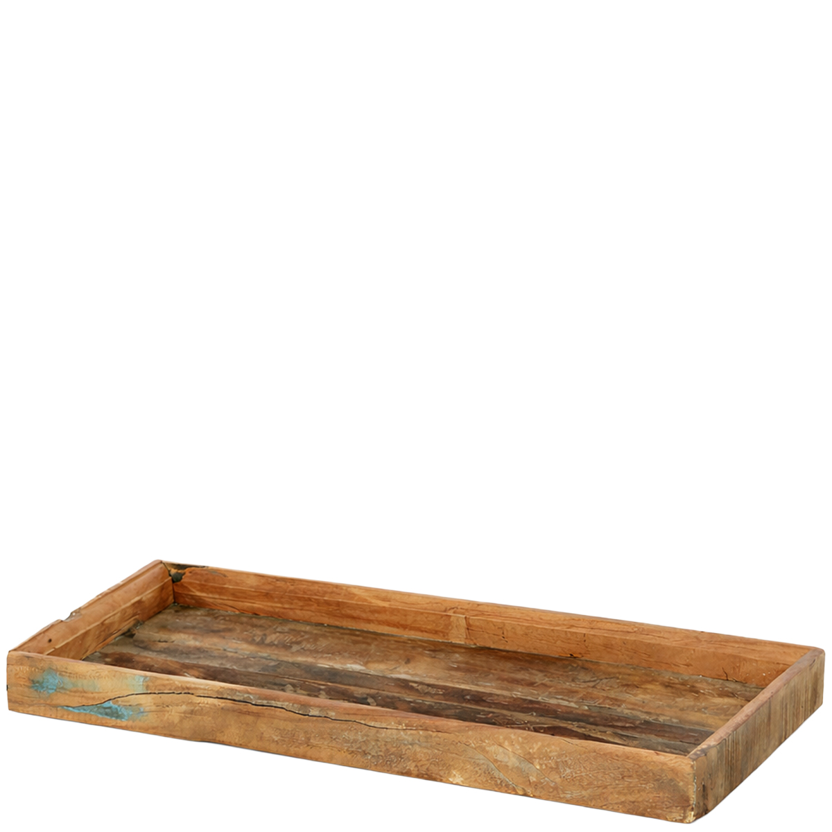 Deko Tablett Altholz, große rustikale Holzschale 25x45cm, WMG Grünberger