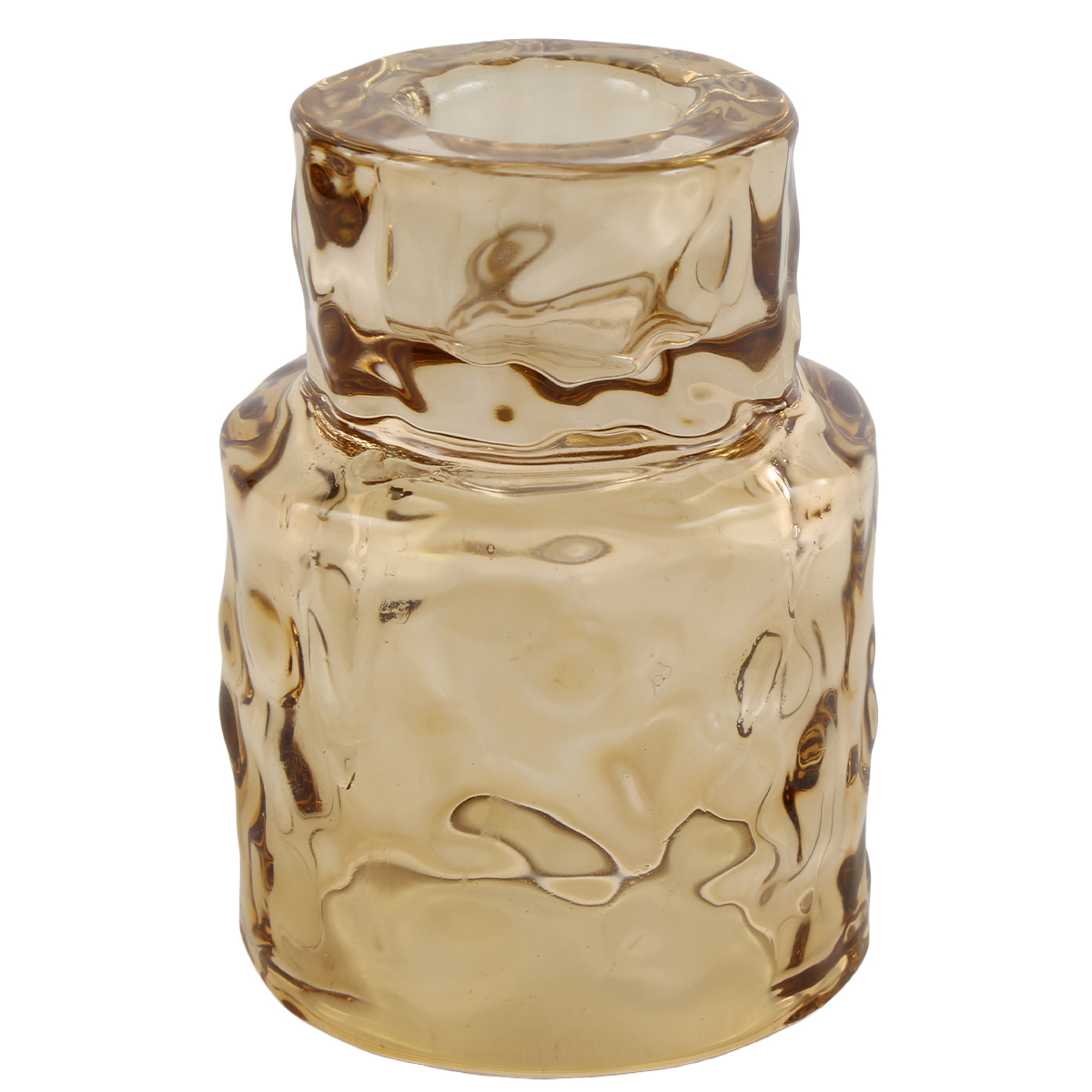 Kerzenhalter Amber, Glas-Kerzenhalter für Stabkerzen, 8cm