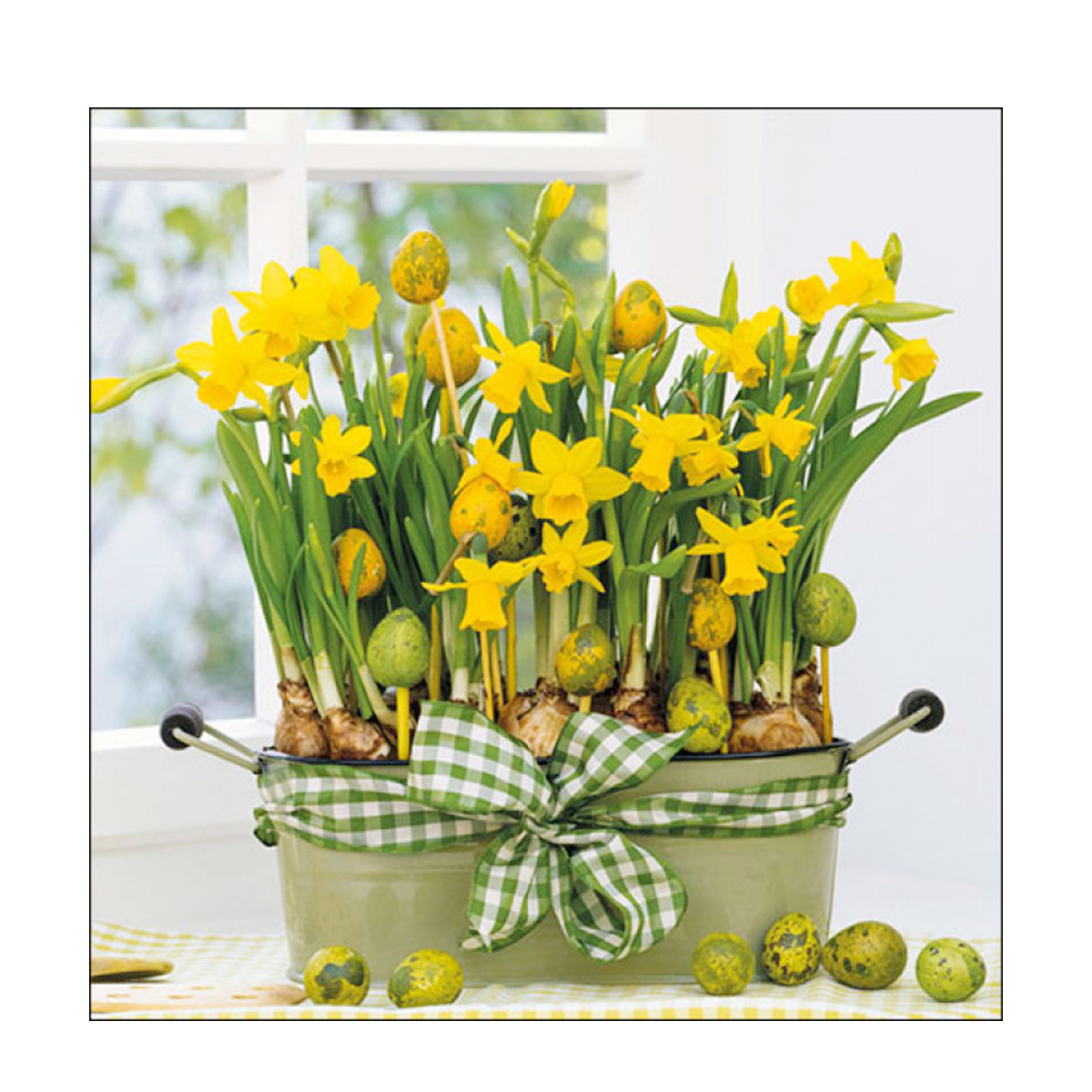 Ambiente Papierservietten, Narzissen, 33x33cm