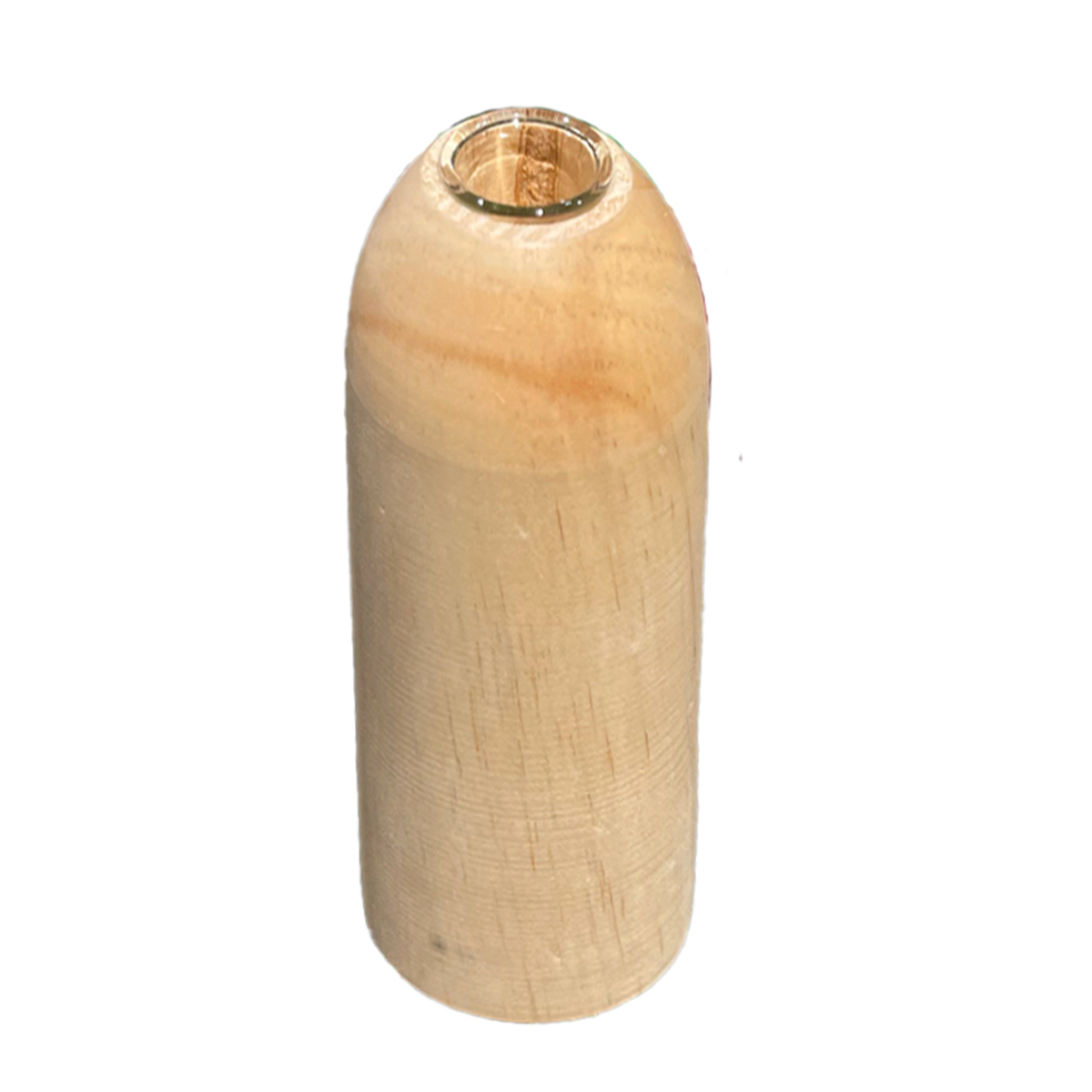 Naturholz Blumenvase Naturholz, kleine schlanke Holzvase mit Reagenzglas, 15cm